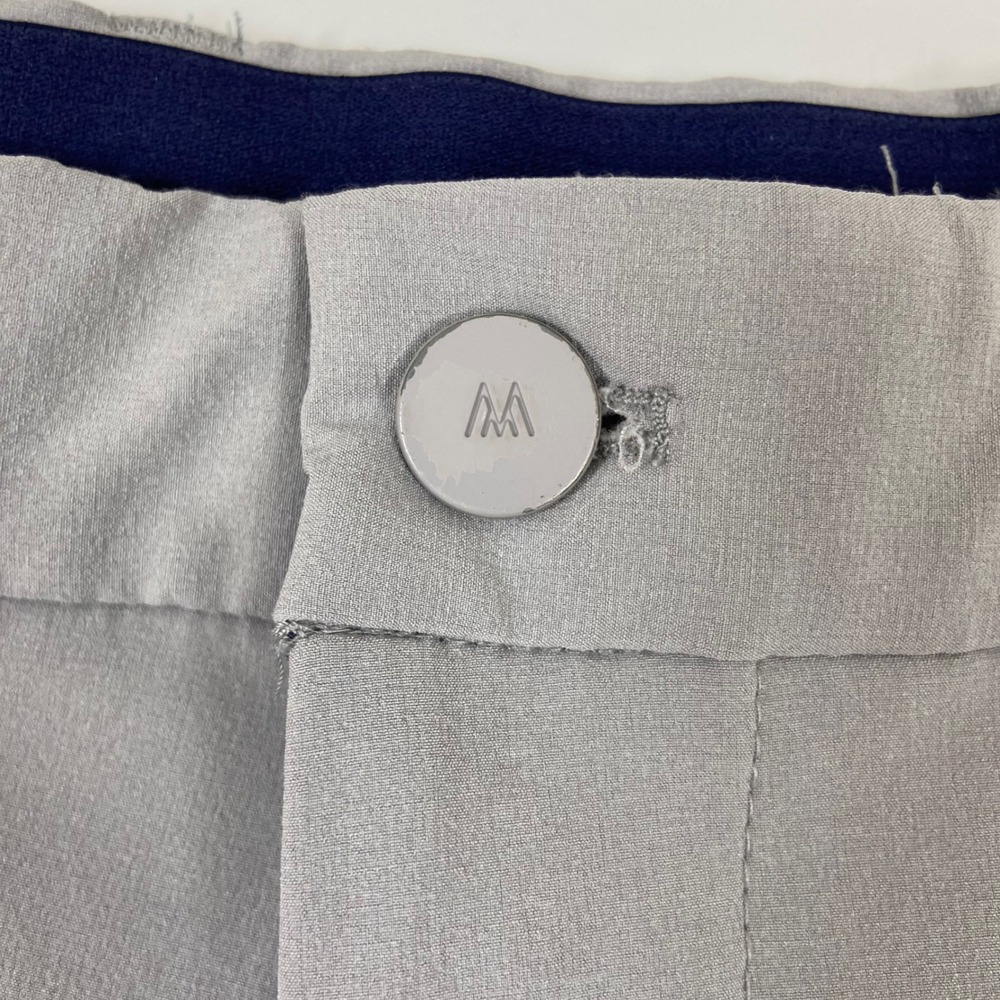 Mizzen+Main Helmsman Golf Pants Mens 34 x31 Slim Fit Light Gray Performance Flaw - Picture 2 of 9